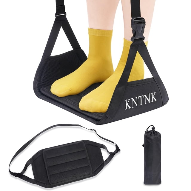 Hamaca para pies de avión KNTNK, reposapiés de avión, soporte de bambú