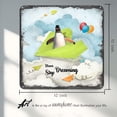 thumbnail image 3 of Inspirational Wall Art -Never Stop Dreaming,Penguin Vintage Tin Sign- Balloon Decor - Paper Airplane Motivational Poster Rustic Wall Sign 12x12 Inches, 3 of 7