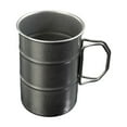 thumbnail image 4 of Taza de acero inoxidable para acampar, taza de cerveza con agarre cómodo, taza de agua para pesca, equipo de mochilero, barbacoa, pícnic al aire libre Mango plegable de 360 ml., 4 of 8