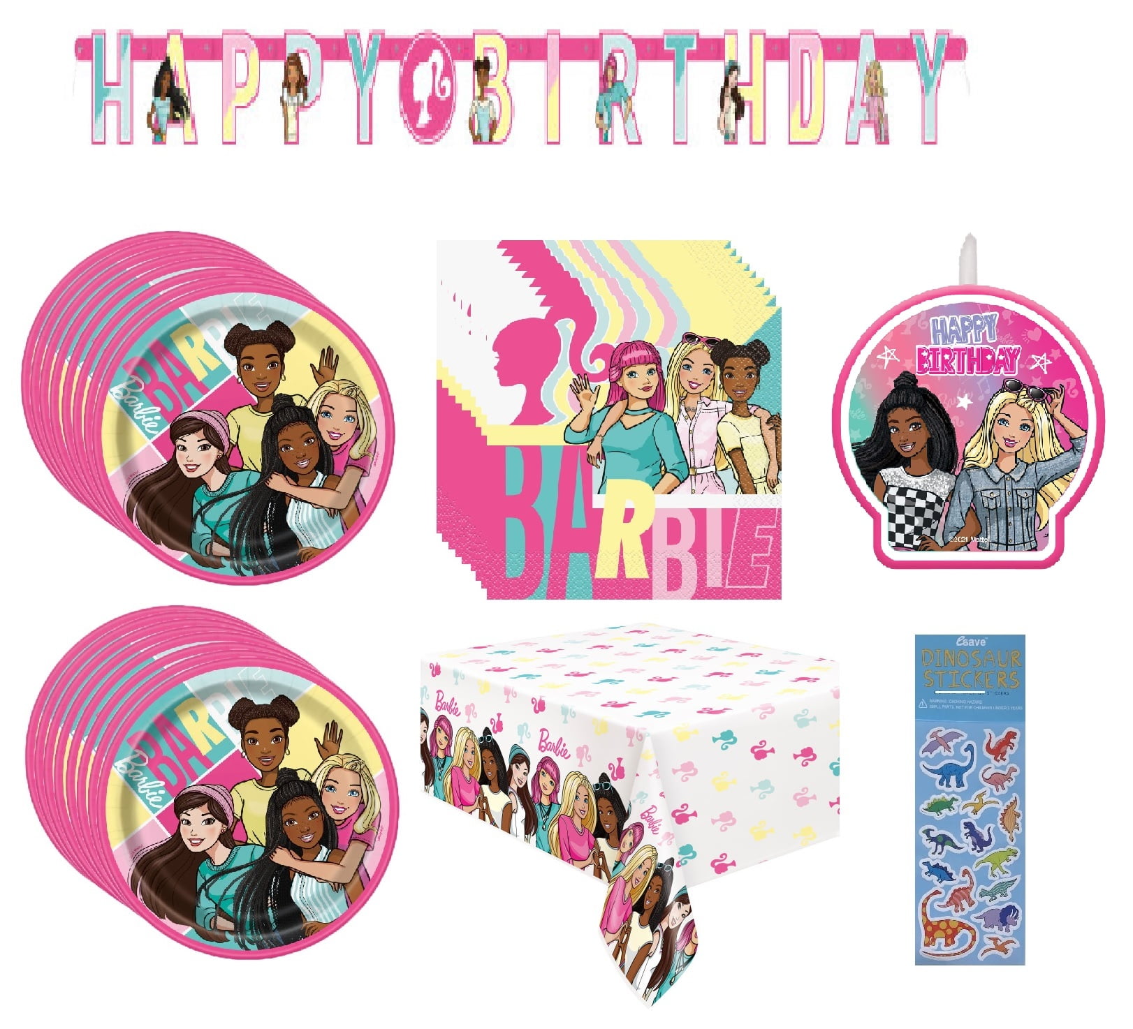 Barbie Themed Decorations Dream Tableware Set Pink Plates Doll Party Birthday Party Supply 90pcs Kids Party Set Walmart