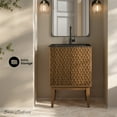 thumbnail image 2 of Bosse 24" Freestanding Bathroom Vanity in Brown Oak with Black Sink Top, 2 of 11