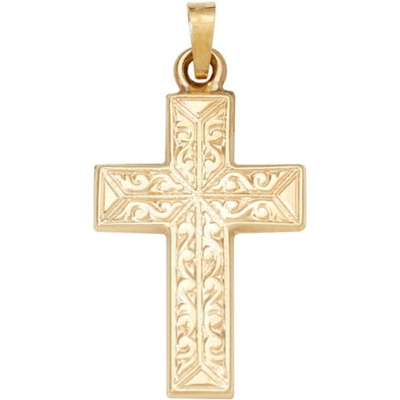 10kt Gold Fancy Textured Design Cross
