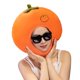 thumbnail image 1 of Capucha fotográfica con forma de fruta colorida y brillante, suave felpa, para la cabeza, con apertura para la cara, accesorio para fiesta de disfraces de celebridades de Internet, 1 of 8