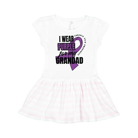 

Inktastic Chronic Pain I Wear Purple For My Grandad Gift Toddler Girl Dress