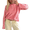 Red, variant on Women's Casual Fuzzy Wool Blend Striped Henley Sweater Long Sleeve Half-Button Oversized Knit Pullover Soft Brushed Loungewear