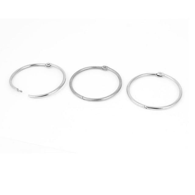 Unique Bargains 3 Pcs 70mm Book Hoops Binding Rings Scrapbook Album DIY Binder Loose Leaf Ring