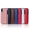 thumbnail image 4 of Naierhg Faux Leather Solid Color Phone Case Protective Cover with Card Slot for iPhone12,Rose Red for iPhone 12 6.7inch, 4 of 8