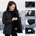 thumbnail image 6 of Puffer Jacket for Women Waterproof Quilted Warm Winter Coat Ultra Light Weight Short Down Jacket, Black L, 6 of 8