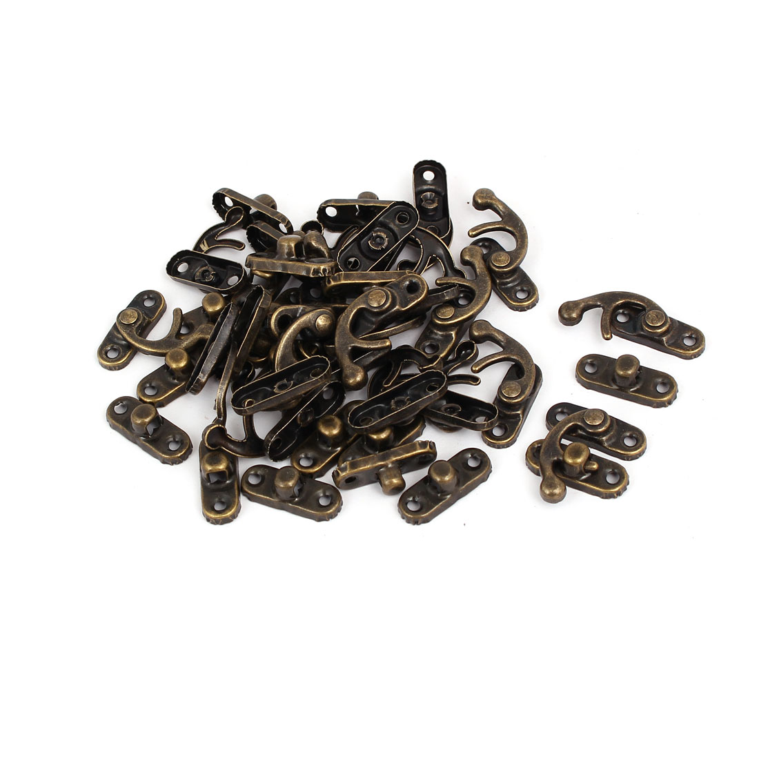 Gift Box Left Swing Arm Clasp Toggle Latches Catch Hasp Bronze Tone