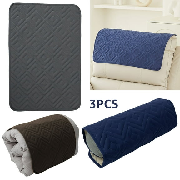 3PCS Recliner Headrest Protector Polyester Headrest Cover for Recliner Chair Wear Resistant Sofa Headrest Covers Decorative Couch Headrest Protector for Home Office Recliner Sofa 22x15in
