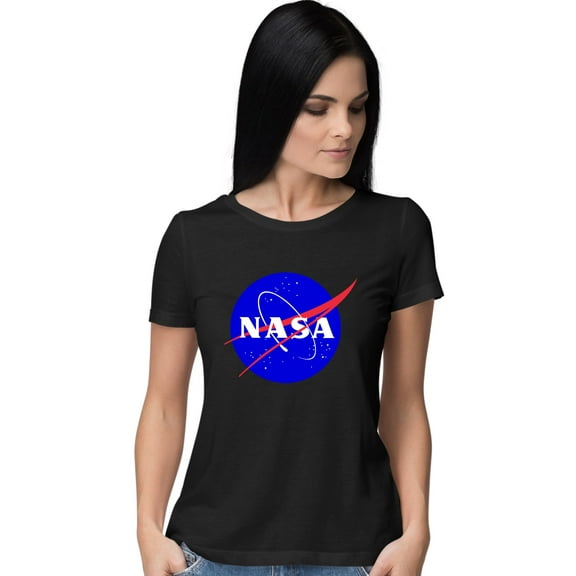 Womens Blue NASA Logo T-Shirt