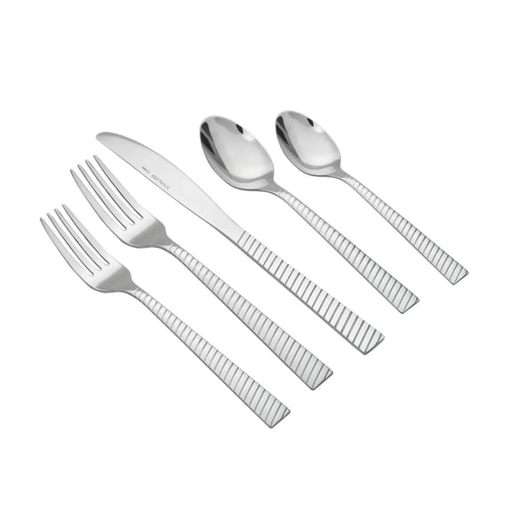 Mainstays Nalla Service de couverts en acier inoxydable 20 pièces Argenté Service pour 4 personnes