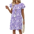 thumbnail image 4 of WIHOLL Summer Dresses for Women Mini Dresses 2026 Sundresses Spring Casual Western Crewneck Ruffle Short Sleeve Beach Vacation Clothes, 4 of 10