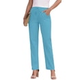 thumbnail image 3 of Laqbezok Women's Cotton Linen Pants, High Waist Drawstring Casual Loose Trousers with Pockets for Summer Beach Travel Vacation, 3 of 7