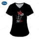 thumbnail image 1 of Pocket Nursing Scrub Uniform Ladies V-neck Care Workers Nurse Working Medical Uniforms Blouse Disney Mickey Mouse Print Tops4XL Gao Jinjia LED, 1 of 2
