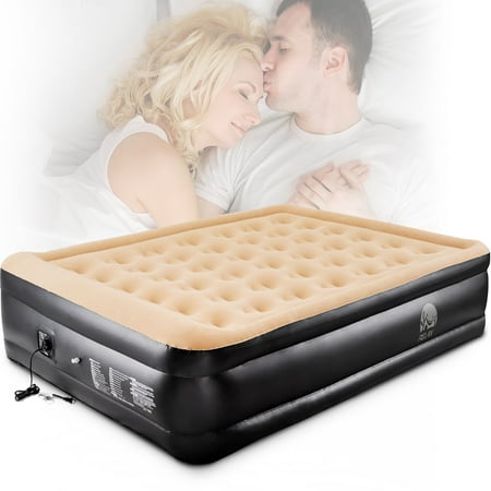 Gymax Double Inflatable Raised Mattress Air Bed Built In Electric