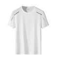thumbnail image 1 of BOBOGOJP Grands T-Shirts pour Hommes Manches Courtes Col Rond Confortable T-Shirts Manches Courtes (Blanc,TTG), 1 of 4