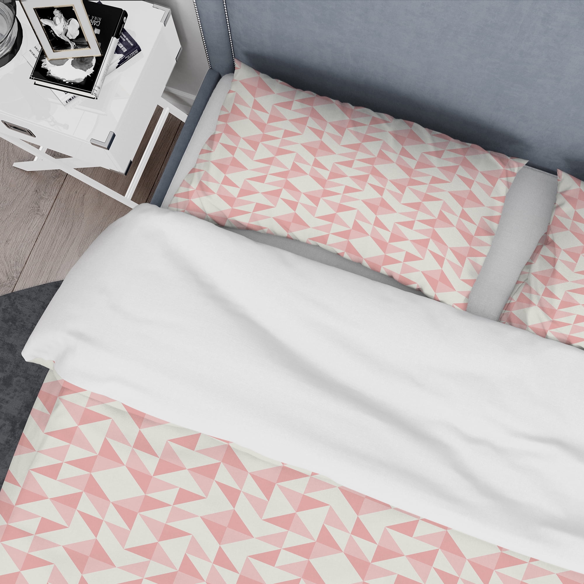 Designart 'Abstract geometric pattern, patchwork quilting' Mid-Century Modern Duvet Cover Set