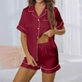 thumbnail image 2 of Fgnfyis Ensemble de Mode pour Femmes, Short à Manches Courtes, Décontracté et Confortable, Ensemble de Maison, Rouge TTTG, 2 of 5