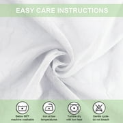 OVZME Troy White Crushed Sheer Curtains 84 inches Long 2 Panels, Light Filtering Privacy Solid Texture Curtains with Rod Pocket Soft Breathable Window Treatments for Bedroom Living Room, 42Wx84L