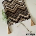 thumbnail image 2 of Decorative Brown Table Runner 8 Seater Table Runner (14 x 108 inch), Beaded & Tassels Table Runner, Silk fabric Table Linen, Chevron Pattern Modern Style - Timberland, 2 of 10