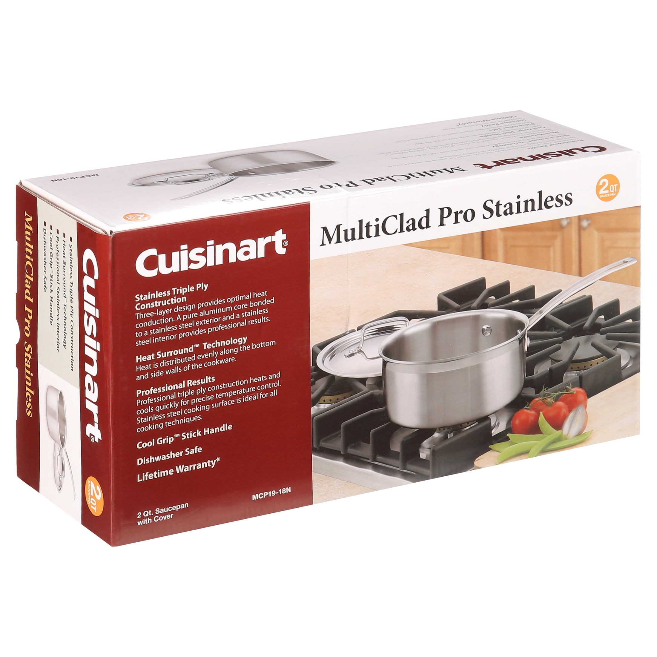  Cuisinart Saucepan with Cover, Triple Ply 2-Quart Skillet,  Multiclad Pro, MCP19-18N: Home & Kitchen