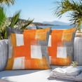 thumbnail image 4 of Graffiti Art Outdoor Pillow Covers Pack of 2 Abstract Gary Orange Color Stitching Waterproof Throw Pillow Covers Decorative Cushion Cases for Patio Garden Tent Balcony Couch 20x20 inch, 4 of 8