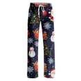 thumbnail image 5 of UDAUDU Womens Christmas Pajamas Pants Sleepwear Xmas Graphic Lounge Pants Drawstring Stretch Holiday Sleep Pants 2XL, 5 of 6