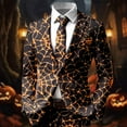 thumbnail image 2 of PUYAHG Men's Suit Jackets Stylish Halloween Graphic Party Long Sleeve Lapel Slim Fit Fall Winter Regular Outwear Orange,XL, 2 of 3