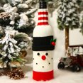thumbnail image 3 of Navidad Santa Claus cubierta de botella de vino media a prueba de polvo de punto Universal ropa elástica decoración de Navidad decoraciones de Kits de decoración para fiestas Muñeco de nieve Bearachild HA068075-02, 3 of 6