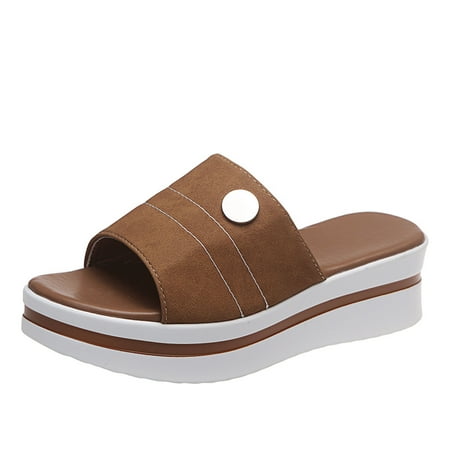 

Womens Fashion Sandals Wear Lazy Summer People Thick-Soled Casual Slippers Shoes Open Toe Slide Sandals Comfortable Flats Flip-Flops Sandal Casual Platforms Wedge Sandals Heeled Sandals A2793