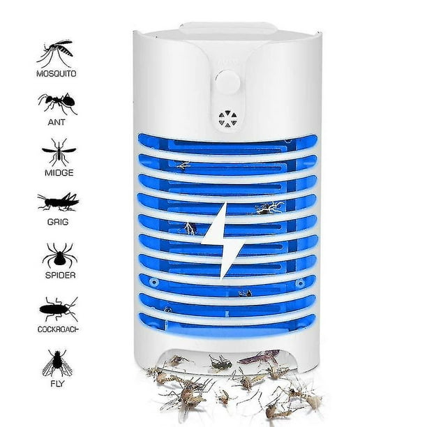Exterminador de insectos para interiores, exterminador de insectos voladores con trampa de luz ultravioleta única, 1 unidad, color blanco