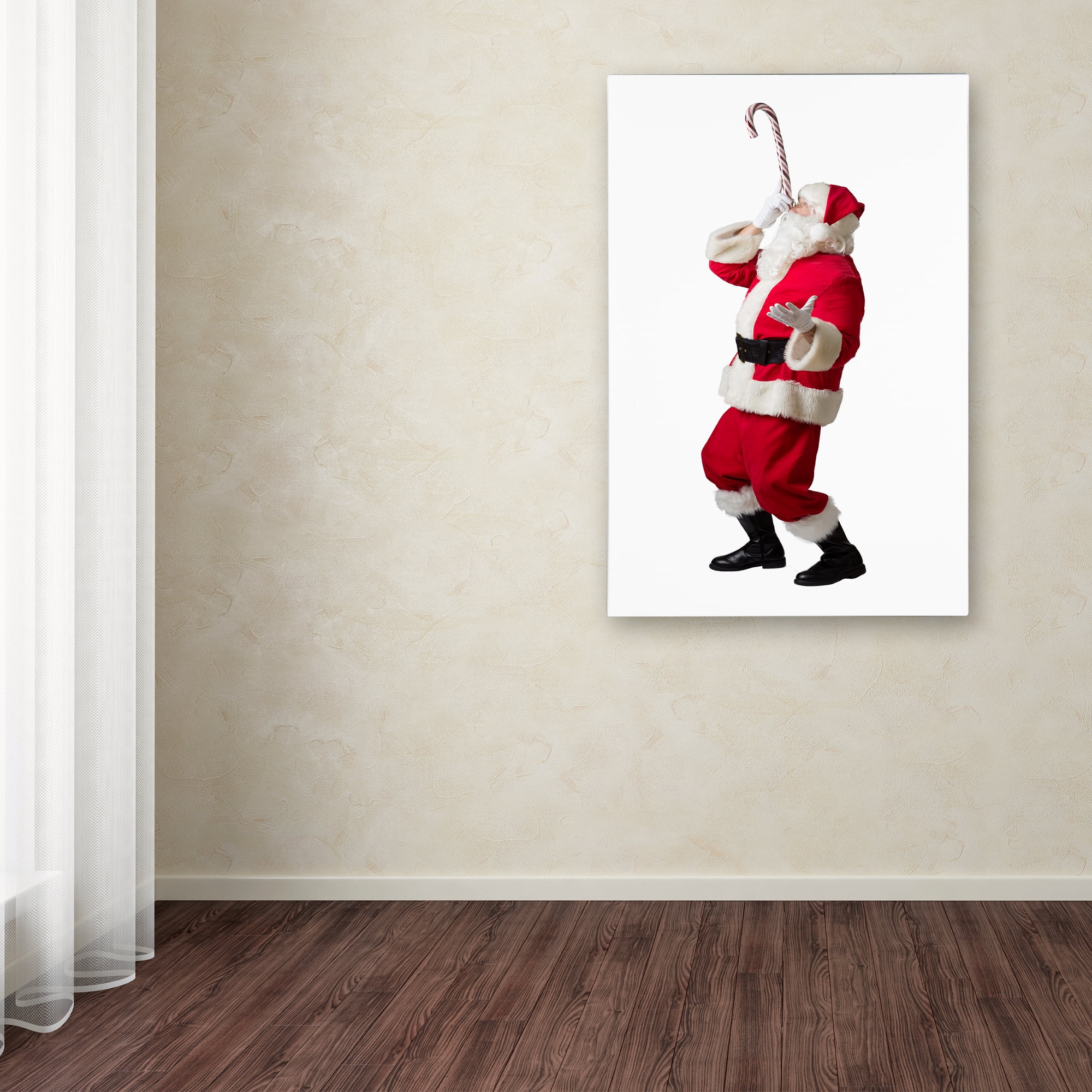 Trademark Fine Art 'Santa-candy cane-12106' Canvas Art by Ed Wheeler