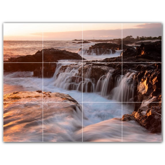 Picture-Tiles.com: Beach Ceramic Tile Wall Mural WAL500057-43L. 32"W x 24"H using (12) 8" x 8" Ceramic Tiles-Satin Finish