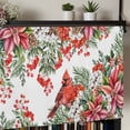 thumbnail image 5 of Cardinal Bird Rod Pocket Curtain Valance, Winter Poinsettia Berry Pine Cones Floral Farmhouse Window Valance for Living Room, Bedroom, Kitchen 42"W x 12"L, 5 of 9