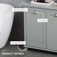 thumbnail image 5 of Tilt-Out Laundry Sorter Cabinet, Bathroom Storage Organizer with 2 Compartments, Laundry Hamper with Anti-Tipping Design for Bathroom, Bedroom, Grey, 5 of 7