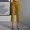 Yellow plus size capri pants a1, variant on Cagogo Women Plus Size High Waisted Straight Capri Pants with Pockets Solid Elegant Office Trousers Casual Loose Flowy Work Wear Summer Beach Clothes, Black 2XL