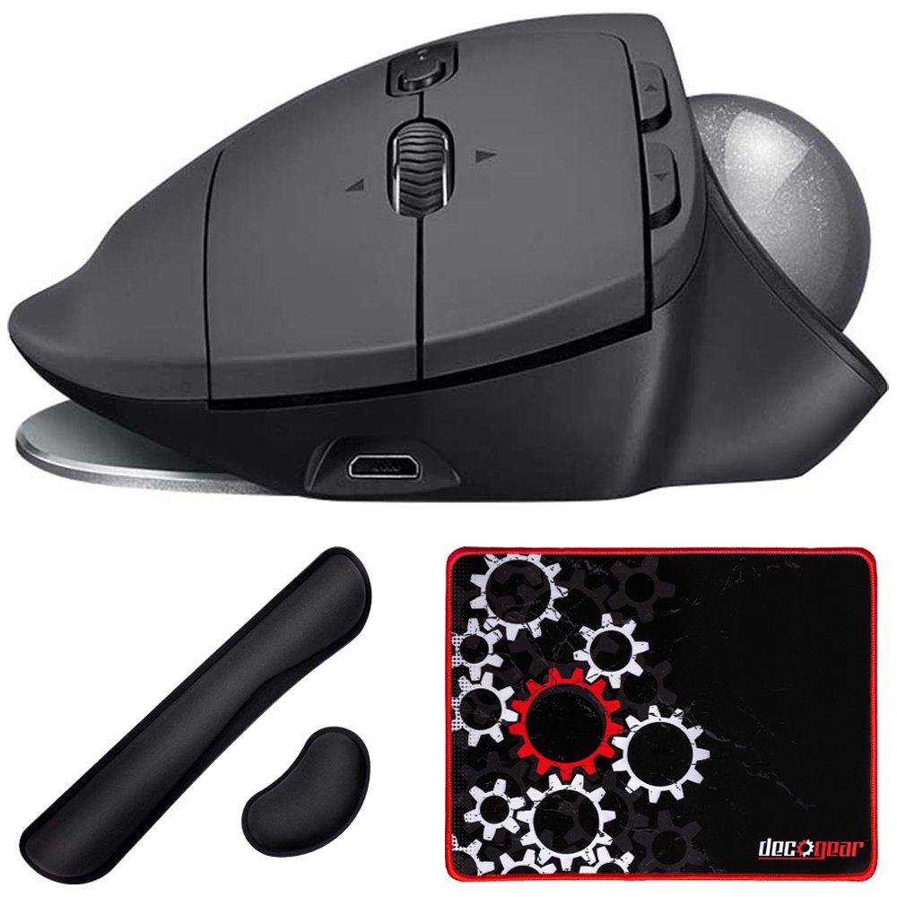 Logitech 910005177 MX Ergo Wireless Trackball Mouse Graphite Bundle
