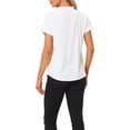 thumbnail image 3 of INSPIRE CHIC Work Dressy Casual Blouse for Women's V Neck Curved Hem Short Sleeve Chiffon Top, 3 of 4