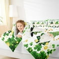 thumbnail image 4 of jejeloiu Lucky Leaf Clover Queen Comforter Set,Happy St Patricks Day Bedding Sets,Cartoon Gnome Bedding Comforter Set For Kids,Breathable Home Decor Reversible,3pcs, 4 of 8