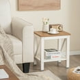 thumbnail image 5 of Costway 2-Tier Heavy Duty Waterproof HDPE Shower Bench Stool with Bottom Storage Shelf Off  White & Brown, 5 of 10
