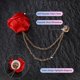 thumbnail image 2 of Uxcell 1-Pack Pin de Flor de Rosa para Traje de Hombre con Cadena de Borlas Doradas para Accesorios de Boda para Hombres [Rojo], 2 of 7