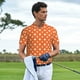 thumbnail image 3 of Balery Orange And White Polka Dot Camisa Polo de Hombre con Estampado, de Manga Corta y Tejido Medio, Camisa Tipo Golf Polo-Small, 3 of 6