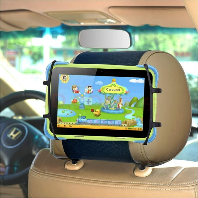 Tablet Holder for Car Back Seat, Car Headrest Mount Holder, Headrest Tablet Holder for Kids with Silicon Anti-Slip Holding Net, Angle-Adjustable Car Mount