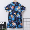 thumbnail image 6 of Baby Boy Outfits Toddler Boys Girls Fashion Set Kids Spring Summer Cotton Elastic Printed Short-sleeved Casual 3 6 12 18 24 Months 3T Tees and Shorts Pants 2PCS, 6 of 9