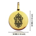 thumbnail image 2 of Stainless Steel Alphabet Letter K initial Round Medallion Pendant Necklace, 2 of 3