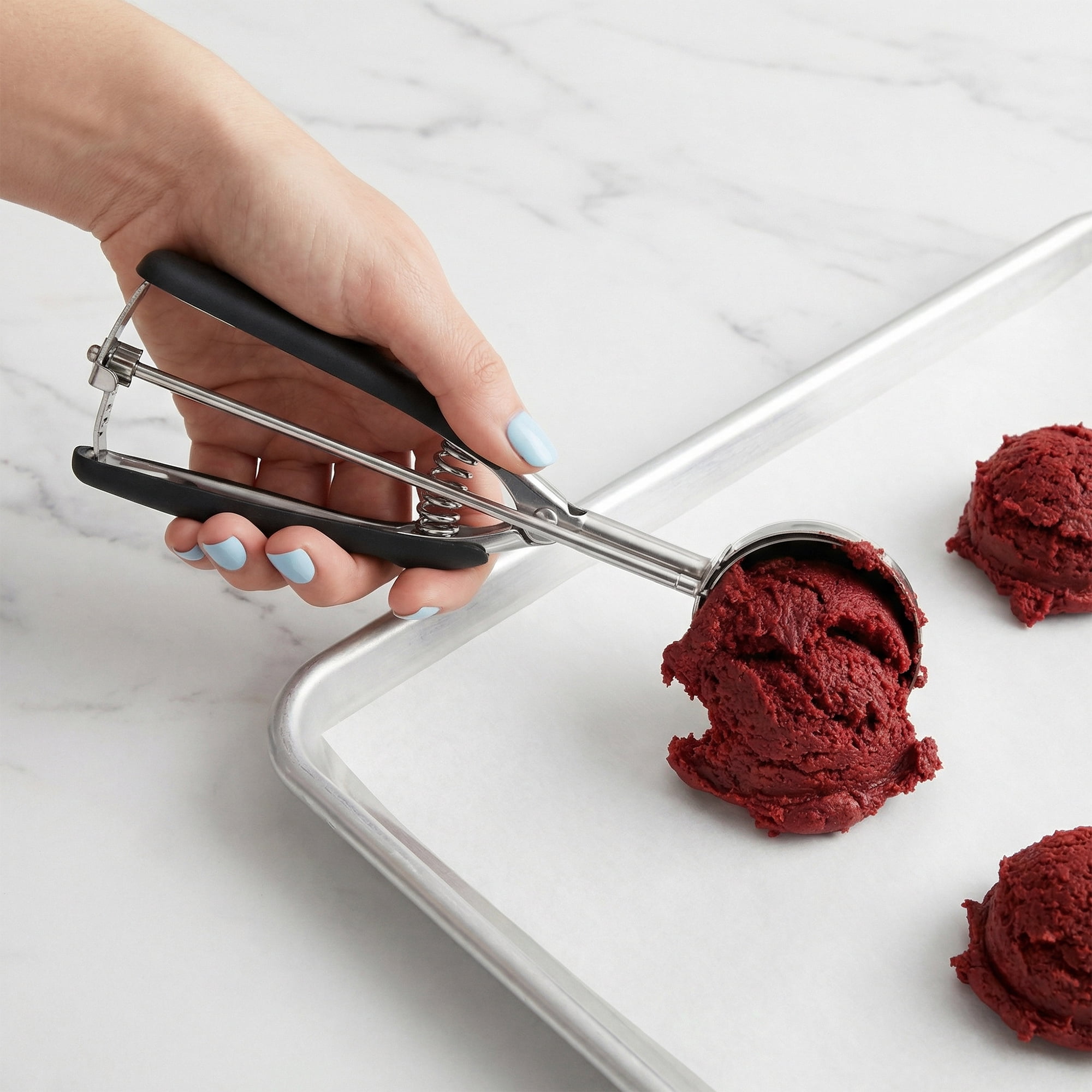 Unique Bargains Stainless Steel Ice Cream Scoop with Reinforced Handle Black 8.7in