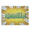 thumbnail image 1 of Isabella Cutting Board, American Birth Name on Retro Style Fun Cartoon Backdrop Poster Design, Decorative Tempered Glass Cutting and Serving Board, Large Size, Yellow Green and White, by Ambesonne, 1 of 1