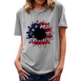 thumbnail image 1 of Hauts d'Été Grande Taille pour Femmes Hauts d'Été Habillés pour Femmes Imprimé de la Fête de l'Indépendance Vacances Manches Courtes Col Rond Décontracté Coupe Ample T-Shirts Graphiques Col en V T-Shirt Femme en Liquidation, 1 of 4