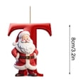 thumbnail image 4 of EWASWON Christmas 3 Inch Christmas Letter Ornament - Acrylic Santa Hat Hanging Decor, DIY Personalized for Christmas Tree, Home & Office - Single Letter T, 4 of 5